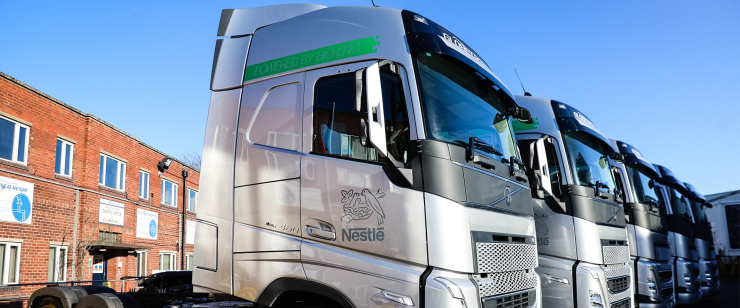 Nestlé bio-lng fleet trucks
